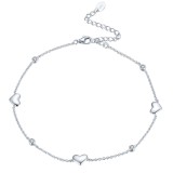 Cumpara ieftin Bratara de glezna argint 925, JW1815, model inimioare, placata cu rodiu