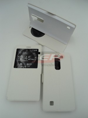 Toc FlipCover EasyView Leather Samsung Galaxy Ace 4 G313F / G318 WHITE foto