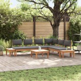 vidaXL Set de canapele pentru grădină 3 pcs Maro și gri 3356867
