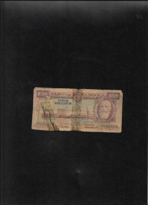 Rar! Angola 20 escudos 1956 seria053578 uzata reparata foto