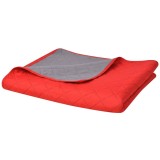 Gossi cuvertura matlasata cu doua fete, 170 x 210 cm, rosu si gri