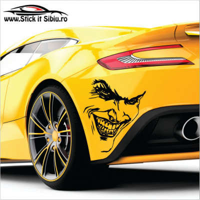 Angry Joker Face - Model 3 - Stickere Auto foto