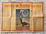 Calendar 1950 Sa construim Casa Scanteii - tematica colectie bonuri Casa Scanteii - format mare 60x42 cm