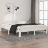 Cumpara ieftin Cadru de pat, alb, 160x200 cm, lemn masiv de pin