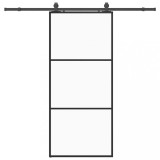 Usa glisanta cu set de feronerie neagra 90x205 cm Sticla ESG