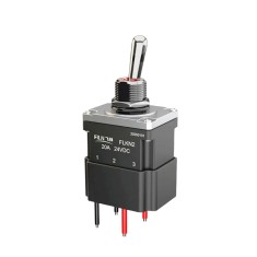 Intrerupator basculant cu mentinere, 12mm, 2 pozitii, 4 fire, ON-OFF, 20A 24VDC, SPST, IP67, MT22-FW-ENT10Z-RG