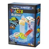 Set Stem de constructie cu traseu pentru bile, Fat Brain Toys, Trestle Tracks Builder, 73 de piese