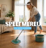 Set Mop Rotativ cu Galeata DreamRamp, Separa Apa Murdara de Cea Curatam Consum Redus de apa si detergent, 2 rezerve.