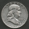 SUA - STATELE UNITE 1/2 - HALF DOLLAR ( 50 CENTI ) 1957 , FRANKLIN lit D ARGINT