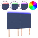 Cumpara ieftin Tablie de pat cu LED, albastru, 144x5x118/128 cm, textil
