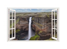Sticker decorativ, Fereastra 3D, Cascada, 85 cm, 563STK