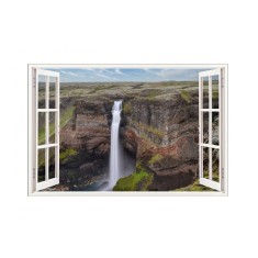 Sticker decorativ, Fereastra 3D, Cascada, 85 cm, 563STK