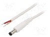 Cablu alimentare DC, cabluri, DC 5,5/2,1 mufa, alb, 1,5m, WEST POL - P21-TT-C100-150WH