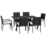Outsunny Set de 7 Piese din Ratan pentru Luat Masa, Set de Mese | Aosom Romania