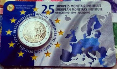 moneda BELGIA 2 euro comemorativa 2019_INSTITU?IA MONETARA a EUROPEI coin card foto
