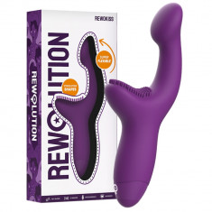 Un vibrator realizat din silicon care îndeplinește o funcție dublă, stimularea clitorisului și a pun