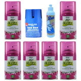 6 x Odorizant Camera, Air Bllitz Passion + Sano Blue Odorizant wc + Pons Toaleta