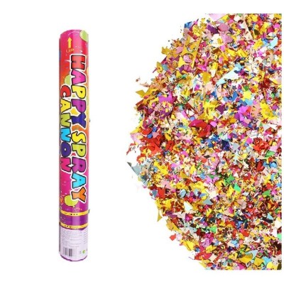 Tub de Confetii, Cyrax, Clasic, 50x5 cm, Confetii Asortate din Plastic, Eliberare prin Rasucire, Multicolor foto