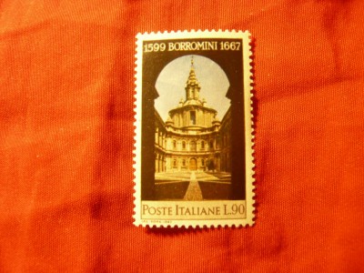 Serie 1 valoare Italia 1967 - 300 Ani Fr.Borromini - arhitect foto