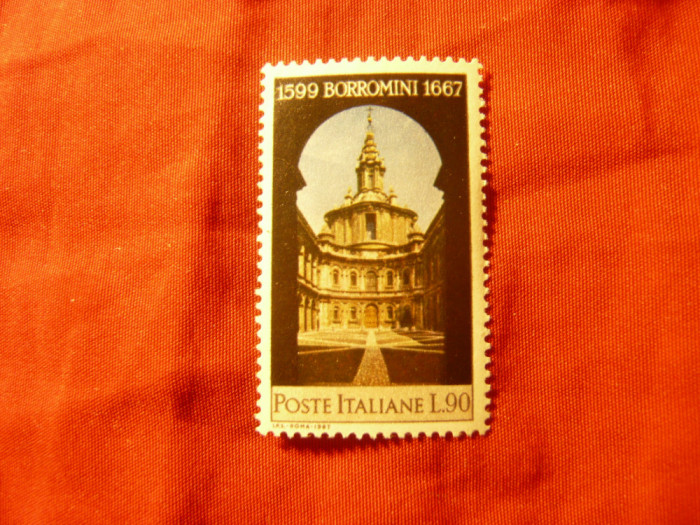 Serie 1 valoare Italia 1967 - 300 Ani Fr.Borromini - arhitect