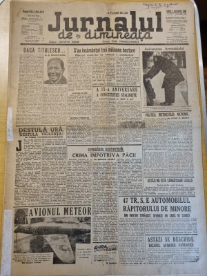 jurnalul de dimineata 7 decembrie 1945-n.titulescu,procesul de la nurnberg foto