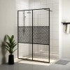 VidaXL Paravan de duș walk-in negru 140x195 cm sticlă ESG transparentă 151032