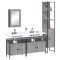 vidaXL Set mobilier de baie, 4 piese, gri sonoma, lemn prelucrat 3214808