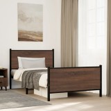 VidaXL Cadru pat metalic fără saltea, stejar maro, 100x200 cm 4007778