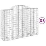 Cumpara ieftin Cosuri gabion arcuite 3 buc, 200x50x140/160cm, fier galvanizat