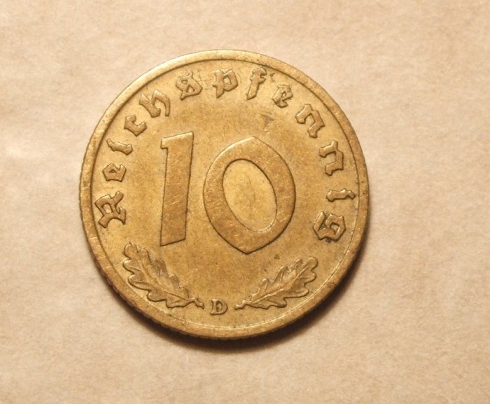 GERMANIA NAZISTA 10 FENNINGI 1939 D