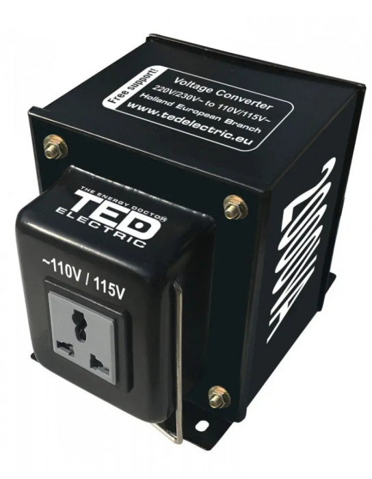 Transformator de tensiune, Convertor de la 220V la 110V, Nereversibil 2000VA 2000W, TED Electric