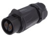 Conector Mufa Circulara LUTRONIC, 2 Pini, 20mm, Aurit, IP67, 20A, 500V, pentru cablu 4-11.5mm