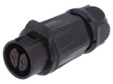 Mufă Circulară 20mm 2 PIN Aurit 20A Mamă