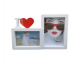 Rama Foto Colaj 2 Poze I Love You, Plastic Alb, 13x18 cm &amp; 10x15 cm, Birou/Decor, Cadou Nunta, Stil Clasic