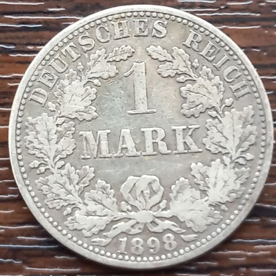 (A359) MONEDA DIN ARGINT GERMANIA - 1 MARK 1898, LIT. A,, MAI RARA, TIRAJ MIC foto