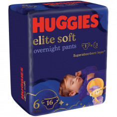 Scutece chilotel de noapte Huggies Elite Soft Pants Overnight 6, 15-25 kg, 16 buc