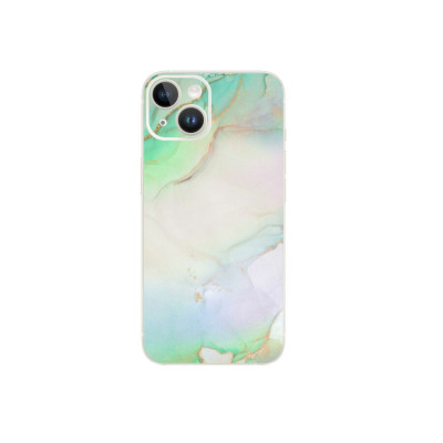 Set Doua Folii Skin Acoperire 360 Compatibile cu Apple iPhone 15 Plus Wraps Skin Printing Marble Green foto