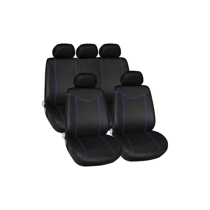 Set huse scaune auto Streetwize Racing Style Blue, 11 piese, set fata + spate AutoDrive ProParts