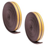 Cumpara ieftin Set 2 buc, Banda autoadeziva pentru etansarea usilor si ferestrelor, Profil E, 9mm x 4mm, Rezistenta UV, Cauciuc EPDM, 6 m, Maro