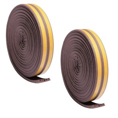Set 2 buc, Banda autoadeziva pentru etansarea usilor si ferestrelor, Profil E, 9mm x 4mm, Rezistenta UV, Cauciuc EPDM, 6 m, Maro