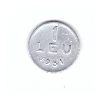 Moneda 1 leu 1951, stare buna, curata foto
