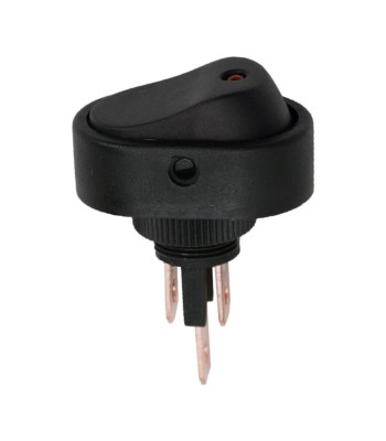 Interupator basculant 1 circuit 12V 20A OFF-ON LED rosu cu retinere 2 pini foto