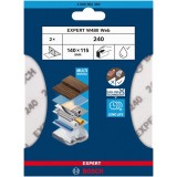 Bosch EXPERT W480 Web - Foaie abraziva dreptunghi 140x115 mm fara gauri granulatie 240 2 buc