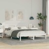 VidaXL Cadru de pat cu headboard Alb 150 x 200 cm Lemn masiv de pin 872816