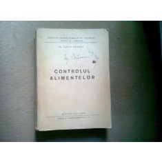 Controlul alimentelor , Dr. Iancu Gontea , 1956