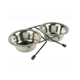 SUPORT + CASTRON INOX DINNER 13CM PENTRU CAINI, flamingo