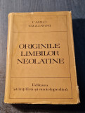 Originile limbilor neolatine Carlo Tagliavini