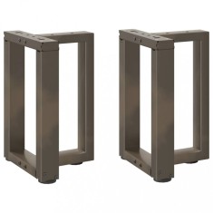 vidaXL Picioare pentru măsuță de cafea &icirc;n formă de T, 2 buc., negru, 38x25x(42-43) cm, oțel