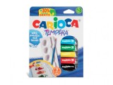 Set acuarele tempera cu tavita si pensula,7 culori,7x10 ml, Carioca