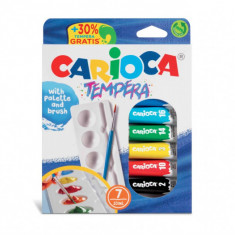 Set acuarele tempera cu tavita si pensula,7 culori,7x10 ml